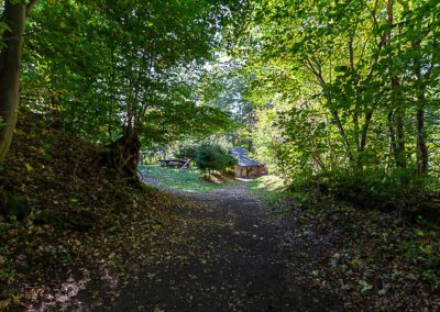 Weg zur Turmbaude am Wallenburger Turm in Trusetal